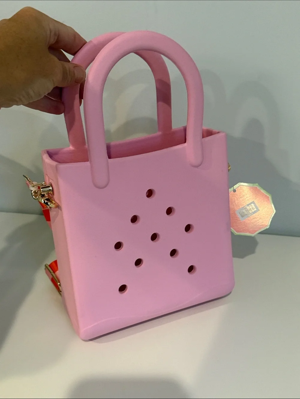 NWT Girls Waterproof Pink Silicone Beach Pool Tote with Strap